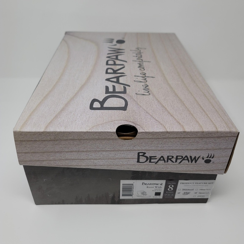 Bearpaw Kerri Suede Lace Up Ankle Snow Boots Booties Size 8 Wide Black Neverwet‎ - Picture 14 of 15